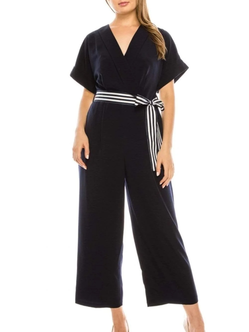 Maggy London Black Wide-Leg Jumpsuit with V-Neck